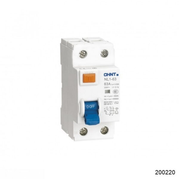 INTERRUPTEUR DIFFÉRENTIEL 2P 63A 30MA 6KA NL1-63 200214 CHINT