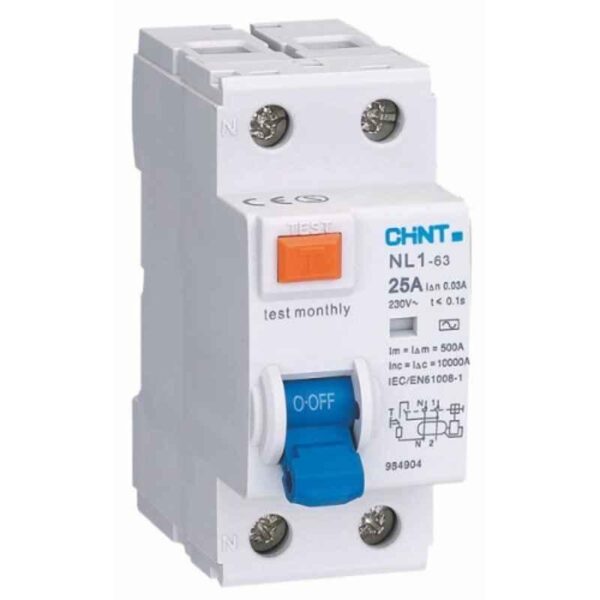 disjoncteur différentiel résiduel (RCCB) CHINT G NL1-63 2P 25A-300mA ACtype 6kA Double busbars(R)