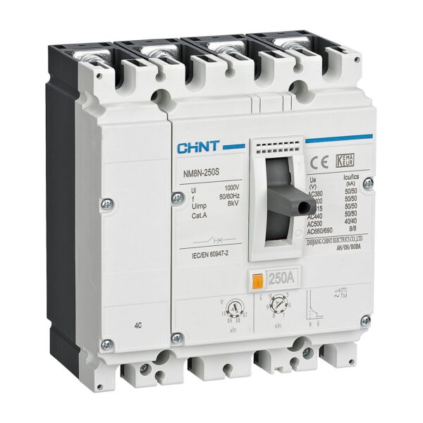 Disjoncteur boîtier moulé Magnétothermique Chint NM8N-125S 50A 4P 50kA 271606