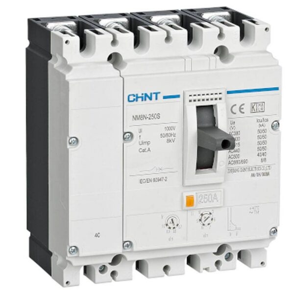 Interrupteur à boîtier moulé Magnétothermique Chint NM8N 250A 4P 50KA 271188
